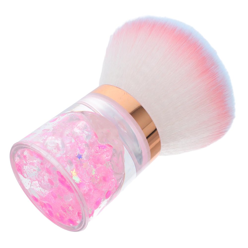 WRITWAA Nail Art Dust Brush Portable Flower Shape Cleaner Tool for Acrylic Makeup Fluffy Nail Dust Collector for Professionals Beginners Multipurpose with Enhanced Grip