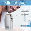 BRRNOO Portable Multifunctional Beard Trimmer Shaver, Removable Stainless Steel Cutter Head, Full Metal Body, Beard Grooming Shaving Kit, Hair Trimmer, for Travel and Home view 2