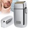 BRRNOO Portable Multifunctional Beard Trimmer Shaver, Removable Stainless Steel Cutter Head, Full Metal Body, Beard Grooming Shaving Kit, Hair Trimmer, for Travel and Home view 3