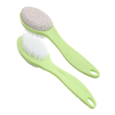 DECORNIJIA 2pcs Double Sided Pumice Stone Foot Scrubber with Handle Versatile Dead Skin Remover and Foot Cleaner for Shower Manual Exfoliator for Home and Salon Use