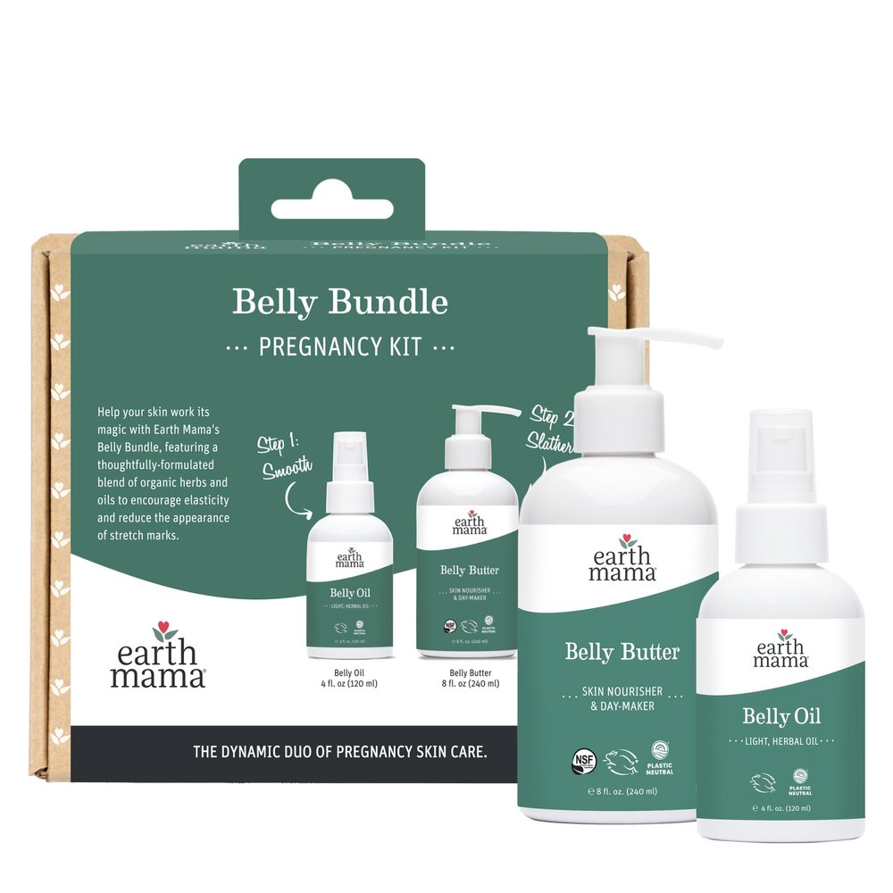 Earth Mama - Belly Bundle Pregnancy Kit, Butter & Oil - 8 fl oz, 4 fl oz