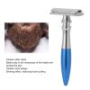 BRRNOO Retro Safety Shaver, Stainless Steel Men Manual Shaver, Streamlined Handle, Suitable for Different Face Shapes and Body Shaving, for Barber Shops, Beauty Salons, and Home Use (Blue) view 3