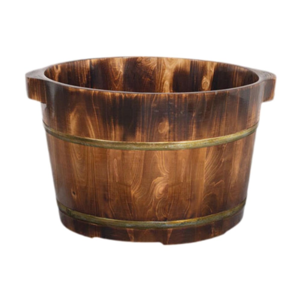 AFXGUSD Wood Foot Bath Tub Sauna Feet Tub Comfortable Thickened Multiuse Feet Soaking Foot Bath Barrel for Women Men, Color B 26cm