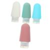 QUMIIRITY 4Pcs Silicone Travel Bottles Set for Toiletries Leak Containers for Shampoo Conditioner Lotion Sky Green Transparent for Travel and Outdoor Use view 1
