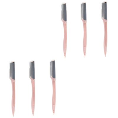 ASAKKURA 2sets Stainless Steel Eyebrow Razor Portable Eyebrow Trimmer Makeup Tool Kit for Women Lightweight Non Slip Design for Travel and Grooming 3pcs*2