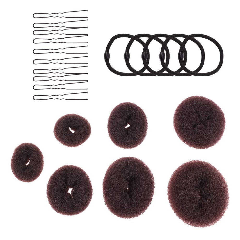 EPIGEIST Donut Hair Device Set for Women Donuts Hair Rings U Shaped Hairpins for Bridals Weddings and Daily Styling Easy to Use Add Volume Fullness to Your Hairstyle