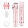 GEREFET Dual Head Bikini Trimmer for Women, IPX7 Waterproof Wet & Dry Use, Electric Bikini Shaver and Epilator 2-in-1 Electric Razors for Women Bikini Underarm Body Leg Arm Face Intimate Areas,Pink view 1