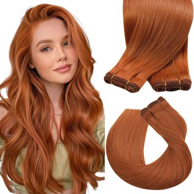 220g18inch Copper Hair Extensions Bundle Clip in Hair Extensions and Hair Weft Extension 2Packs