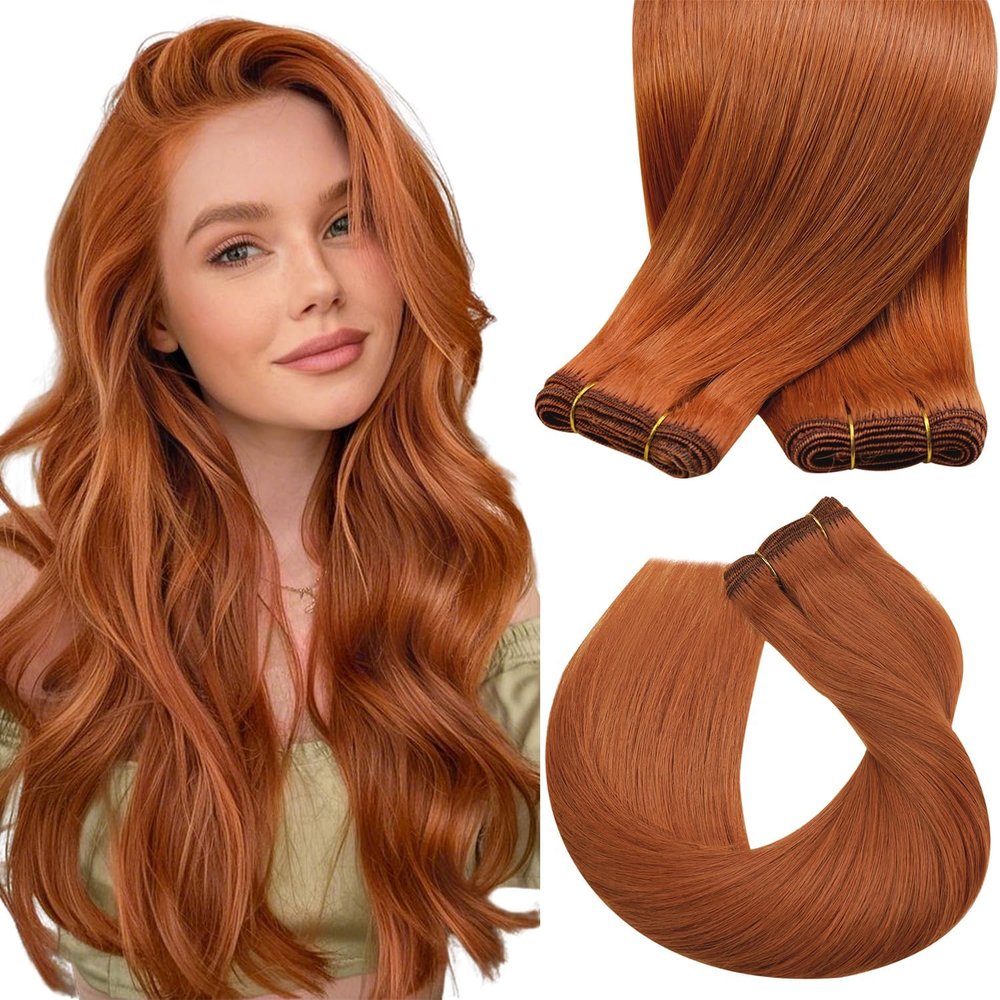 220g18inch Copper Hair Extensions Bundle Clip in Hair Extensions and Hair Weft Extension 2Packs