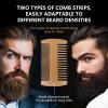 Beard Brush Beard Comb Set for Men, 5 in 1 Facial Hair Grooming Kit with Natural Boar Bristle Beard Brush, Wood Beard Comb, Silicone Soft Cleaning Brush and Mustache Scissors view 3