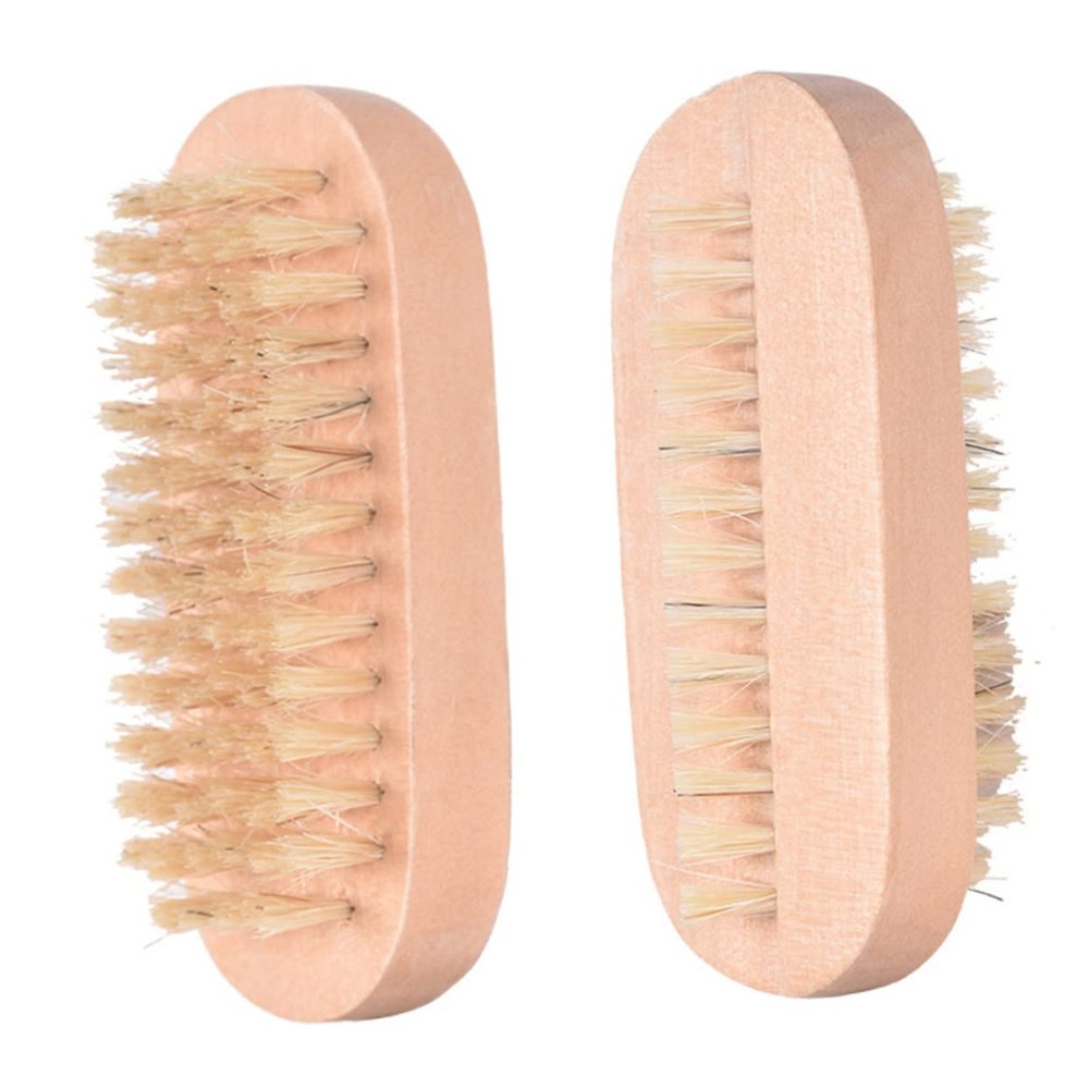 EPIGEIST 4pcs Nail Brush Double Sided Wood Color Fingernail Cleaning Brushes for Manicure and Pedicure for Salon Use Gentle Yet Sturdy for Dust Removal