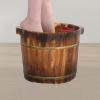 DimyFew Wood Foot Bath Tub Footbath Basin Deep Gifts Multiuse Comfortable Sauna Feet Tub Foot Wash Bucket for SPA Bathroom Home Use, Color B 30cm view 3