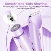 GEREFET Dual Head Bikini Trimmer for Women, IPX7 Waterproof Wet & Dry Use, Electric Bikini Shaver and Epilator 2-in-1 Electric Razors for Women Bikini Underarm Body Leg Arm Face Intimate Areas,Purple view 3