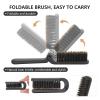 Beard Brush Beard Comb Set for Men, 7 IN 1 Facial Hair Grooming Kit with Boar Bristle Beard Brush, Wood Beard Comb, Silicone Soft Cleaning Brush, Mustache Scissors, Travel Foldable Beard Brush Comb view 3