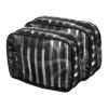 PATIKIL 2 Pcs Clear Makeup Cosmetic Bag, 8"x5.7"x2.5" Transparent PVC Travel Toiletry Bag Waterproof Vinyl Organizer Makeup Pouch with Zipper for Women Men Airport Airline, Black view 1