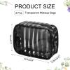 PATIKIL 2 Pcs Clear Makeup Cosmetic Bag, 8"x5.7"x2.5" Transparent PVC Travel Toiletry Bag Waterproof Vinyl Organizer Makeup Pouch with Zipper for Women Men Airport Airline, Black view 2