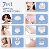 Electric Shavers for Women, 7 in 1 Hair Removal Kit with Epilator Bikini Trimmer Face Razor Body Brush Face Massager Foot Callus Remover, IPX7 Waterproof Lady Razors Set for Legs Armpit Bikini Pubic view 2