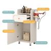 Salon Station with Rack Barber Storage Cabinet with Drawers and Shelves Makeup Storage Rack for Stylists Spa Home Space Saver(Gray) view 3