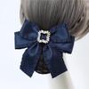 DNHPSMYI Women Hair Net Hair Clip Bow Headdress for Stewardess Banks Hotels Restaurant Staff(Blue,Style 1) view 2
