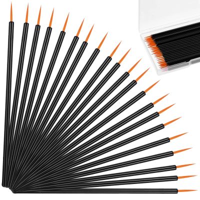 100 Pack Disposable Eyeliner Brushes,Eye Tool Applicator, Eyeliner Brushes Fine Point Eye Liner Applicator Tool Ultra-Fine Cosmetic Point Eyes Liner Brush Makeup Brush Tools for Women (Black-Yellow)