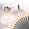 100 Pack Disposable Eyeliner Brushes,Eye Tool Applicator, Eyeliner Brushes Fine Point Eye Liner Applicator Tool Ultra-Fine Cosmetic Point Eyes Liner Brush Makeup Brush Tools for Women (Black-Yellow) view 2
