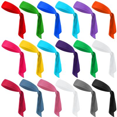 18 Pack Ties Headband for Women Men, Ninja Karate Headbands Multicolor Elastic Headbands Bulk Adjustable Sports Bandana Headband Sweatbands for Basketball, Football, Soccer, Running, Yoga