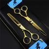 Gold Professional High-End Hairdressing Scissors 5.5/6.0 inch Personality Set Adjustment Button High-end 6Cr Steel Stylist Barber Scissor Dilution Shear Home,Gold,6.0 Inch Set(5.5 Inch Set) view 4
