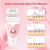 Smooth Glide Epilator for Women, 2-in-1 Facial Epilator for Women with LED, Wet/Dry Hair Remover Device, Portable Electric Lady Shaver for Bikini, Face, Arm, Legs, Armpits view 3