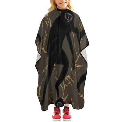 Black Gibbon Monkey Hair Cutting Cape Anti-Static Professional Hairdressing Salon Capes Lightweight Barber Cape For Professional Stylists And Home Use 47.6 X 40.5 Inches