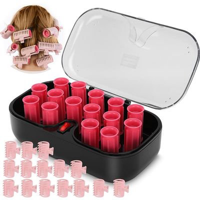 Milltrip Hair Curlers Rollers Set, 15pcs Electric Hair Perm Rods Hair Curler Roller 30mm with Hair Clips, Low Temp Styling Tool for Gentle and Long Lasting Curls, 110-220V (US Plug)
