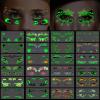 24PCS Halloween Makeup Glow in the Dark Eye Shadow Temporary Tattoos Eyeliner Tattoo Spider Web Bat Cat Ghost Design Fake Tattoos for Women Girls Men Face Eye Cosplay Halloween Party Supplies view 1