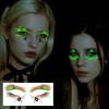 24PCS Halloween Makeup Glow in the Dark Eye Shadow Temporary Tattoos Eyeliner Tattoo Spider Web Bat Cat Ghost Design Fake Tattoos for Women Girls Men Face Eye Cosplay Halloween Party Supplies view 3