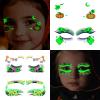24PCS Halloween Makeup Glow in the Dark Eye Shadow Temporary Tattoos Eyeliner Tattoo Spider Web Bat Cat Ghost Design Fake Tattoos for Women Girls Men Face Eye Cosplay Halloween Party Supplies view 4