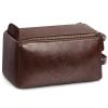 BagUrshion Personalized Toiletry Bag for Men,Initial Mens Toiletry Bags for Traveling,Men Travel Toiletries Bag,PU Leather Shaving Bag for Toiletries Accessories kit,Dark Brown Y view 1