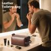 BagUrshion Personalized Toiletry Bag for Men,Initial Mens Toiletry Bags for Traveling,Men Travel Toiletries Bag,PU Leather Shaving Bag for Toiletries Accessories kit,Dark Brown Y view 3