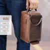 BagUrshion Personalized Toiletry Bag for Men,Initial Mens Toiletry Bags for Traveling,Men Travel Toiletries Bag,PU Leather Shaving Bag for Toiletries Accessories kit,Dark Brown Y view 4