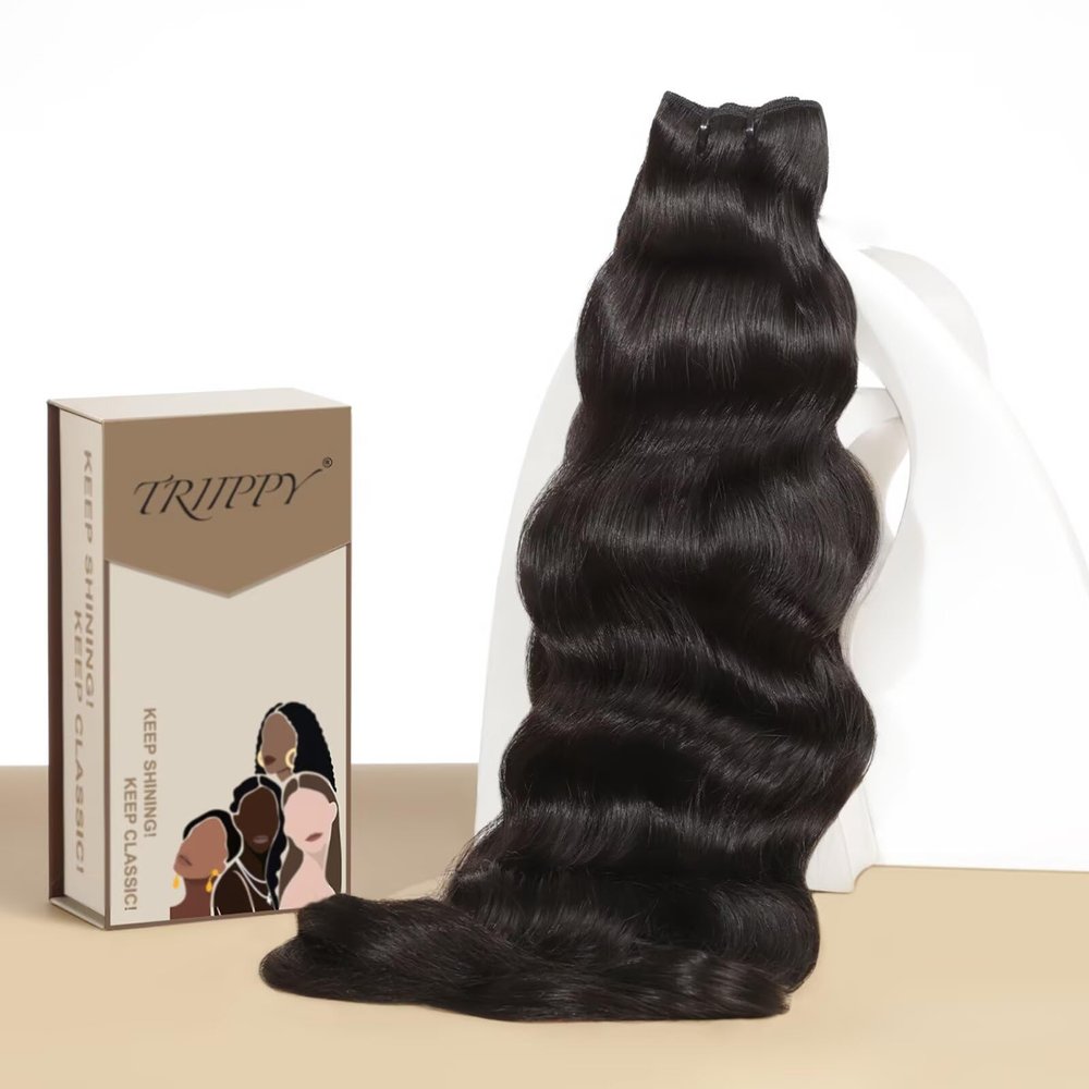 TRIIPPY Real Raw Cambodian Natural Wavy Bundles Human Hair,100% Cambodian Raw Hair Sew in Weave Single Bundle,3X Lasting And Durable Over Virgin Hair Bundle,No.1 Raw Hair Brand On Amazon(18 Inch)