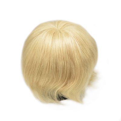 Toupee For Men Human Hair Piece Replacement Systems Full Injected Pu Mens Toupee Hairpieces Durable Thin Skin Pu Hair System for men 7x9" #22R Light Blonde-130% Medium Density