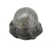 Toupee for Men Hairpiece Mens Hair Replacement System Full Injected PU Durable Skin Mens Toupee Wig Soft Human Hair Piece for Men Grey 7"x10" #1B50 Off Black+50% Gray-130% Medium Density view 3