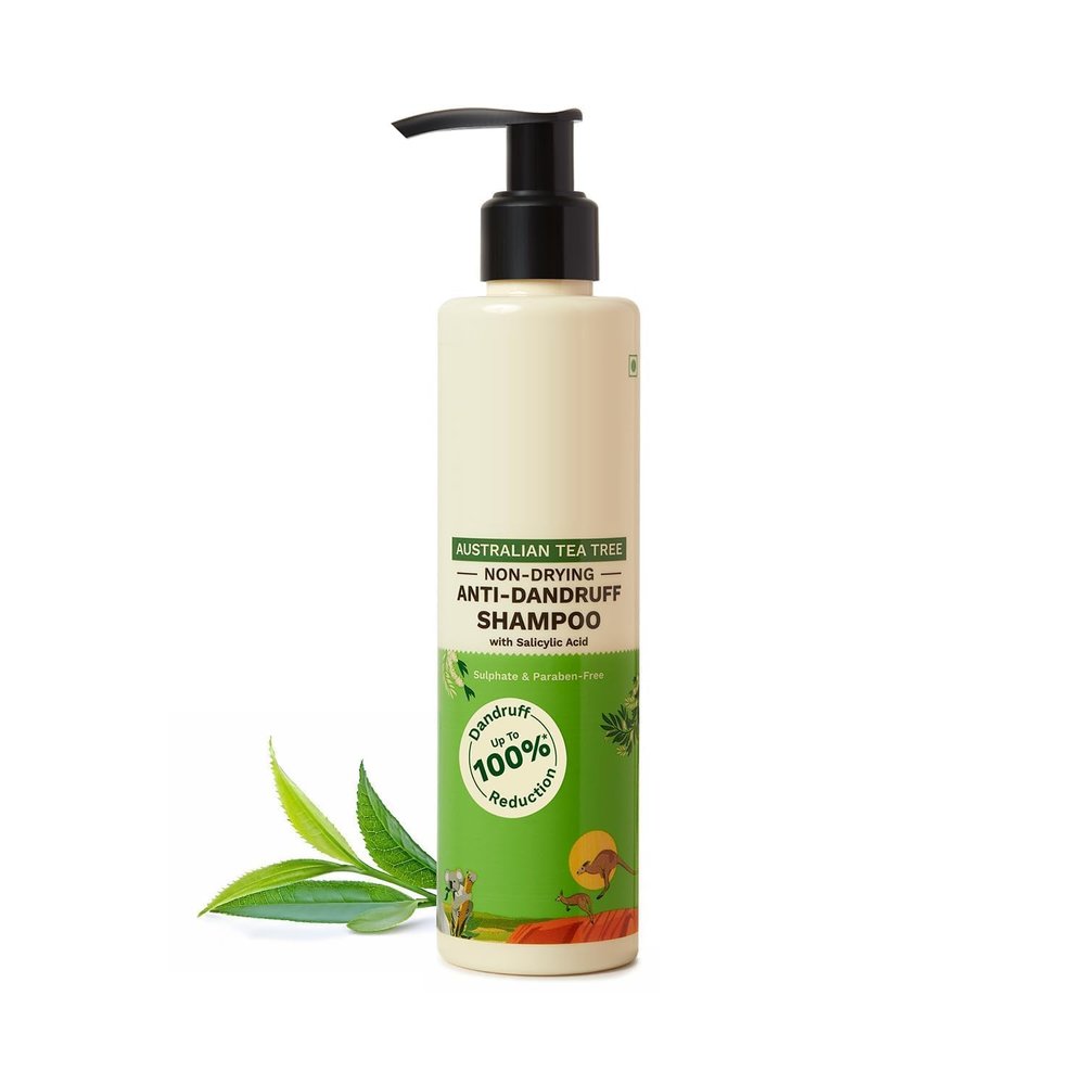 Australian Tea Tree Non-Drying Anti-Dandruff Shampoo 200 ml | Removes Dandruff from Source | Helps with Itching, Irritation | Strong & Smooth Hair | For Men & Women