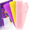 3 Pieces African Bath Sponge African Net Long Net Bath Sponge Transform Your Shower Routine with African Bath Sponges for Exfoliated, Silky Smooth Skin (Pink,Yellow,Purple) view 1