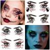 12 Pairs Glow Halloween Eye Shadow Stickers Face Makeup Patches, Luminous Eyeliner Decals Spider Web Cat Skull Bat Temporary Tattoo for Women Girls Fake Tattoos Halloween Masquerade Party Supplies view 4
