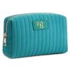 BagUrshion Monogrammed Make Up Bags for Women,Personalized Cosmetic Bags Women,Small Quilted Makeup Pouch,Cute Makeup Bag Travel,Birthday Gifts for Teen Girl (Blue R) view 1