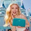 BagUrshion Monogrammed Make Up Bags for Women,Personalized Cosmetic Bags Women,Small Quilted Makeup Pouch,Cute Makeup Bag Travel,Birthday Gifts for Teen Girl (Blue R) view 3