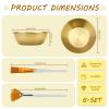 18 Pieces Stainless Steel Facial Bowls and Brushes Set, 12 Flat & Fan Skincare Brushes for Face with 6 Mixing Bowls, Cosmetic Face Applicator Tool Esthetician Supplies for Women Beauty (18 Pieces) view 2