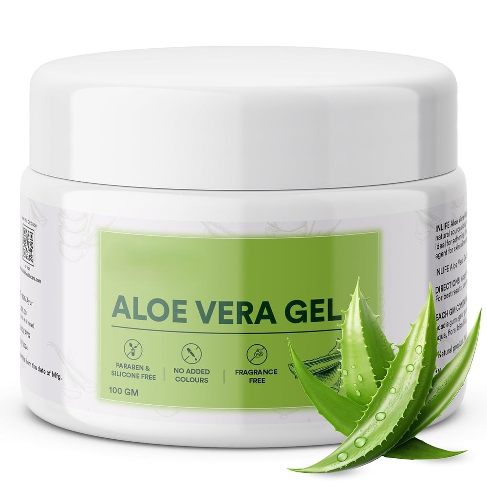 Aloe Vera Gel for Face & Hair | Pure & Natural | Paraben Free | Silicone Free | No Added Colors | Women and Men - 100g