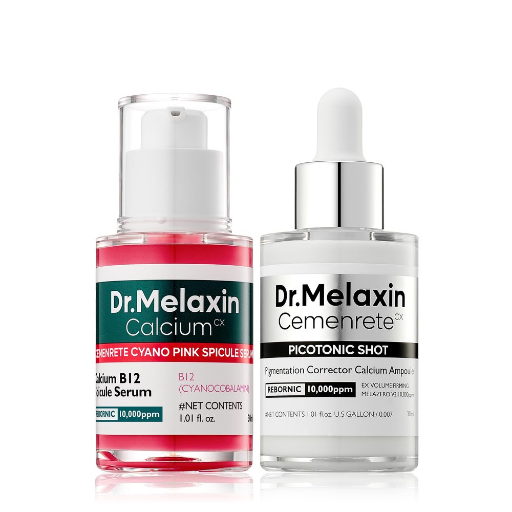 Dr.Melaxin Lumi firm & lift Duo | Korean facial Collagen Firming serum plumping skin & tightening refines skin repair density | Cyano Pink Spicule Serum + Picotonic Shot Ampoule