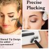 48 Pieces Eyebrow Tweezers for Women Men Slanted Precision Stainless Steel Tweezers Facial Hair Removal Ingrown Hair Eyelash Extension Plucking Blackhead view 4