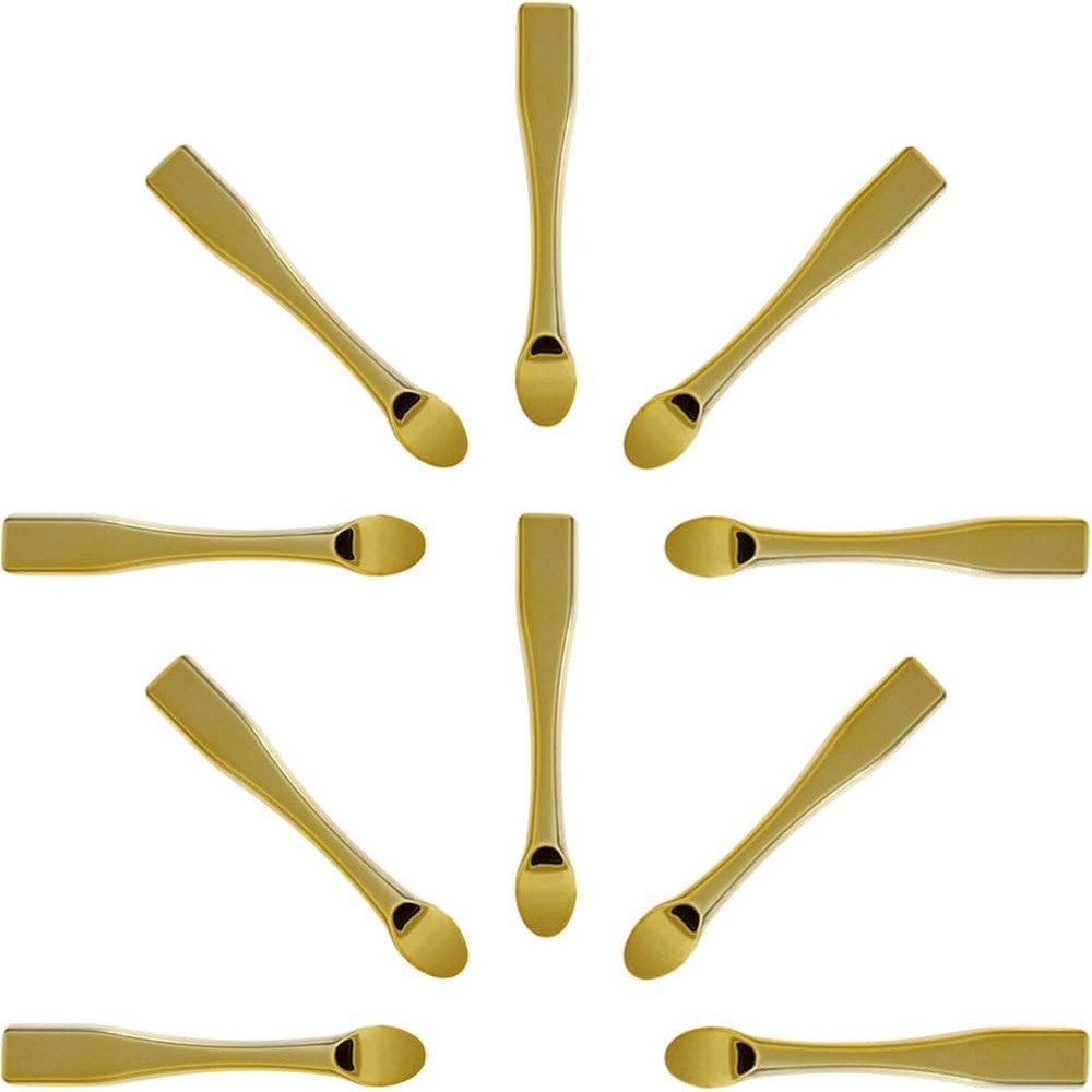 Wiywef 10pcs Metal Cosmetic Skin Care Spatula, Makeup Beauty Scoop, Mini Mask Reusable Spoon, Mixing Stick Applicator for Cosmetic, Cream, Lotions, Moisturizer