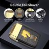 HIENA PRO Professional Foil Shaver for Men, Double Electric Foil Trimmer, Cordless Bald Head Precision Trimmer, Electric Razor, Rechargeable with USB, Gifts for Men (BGLT) view 3